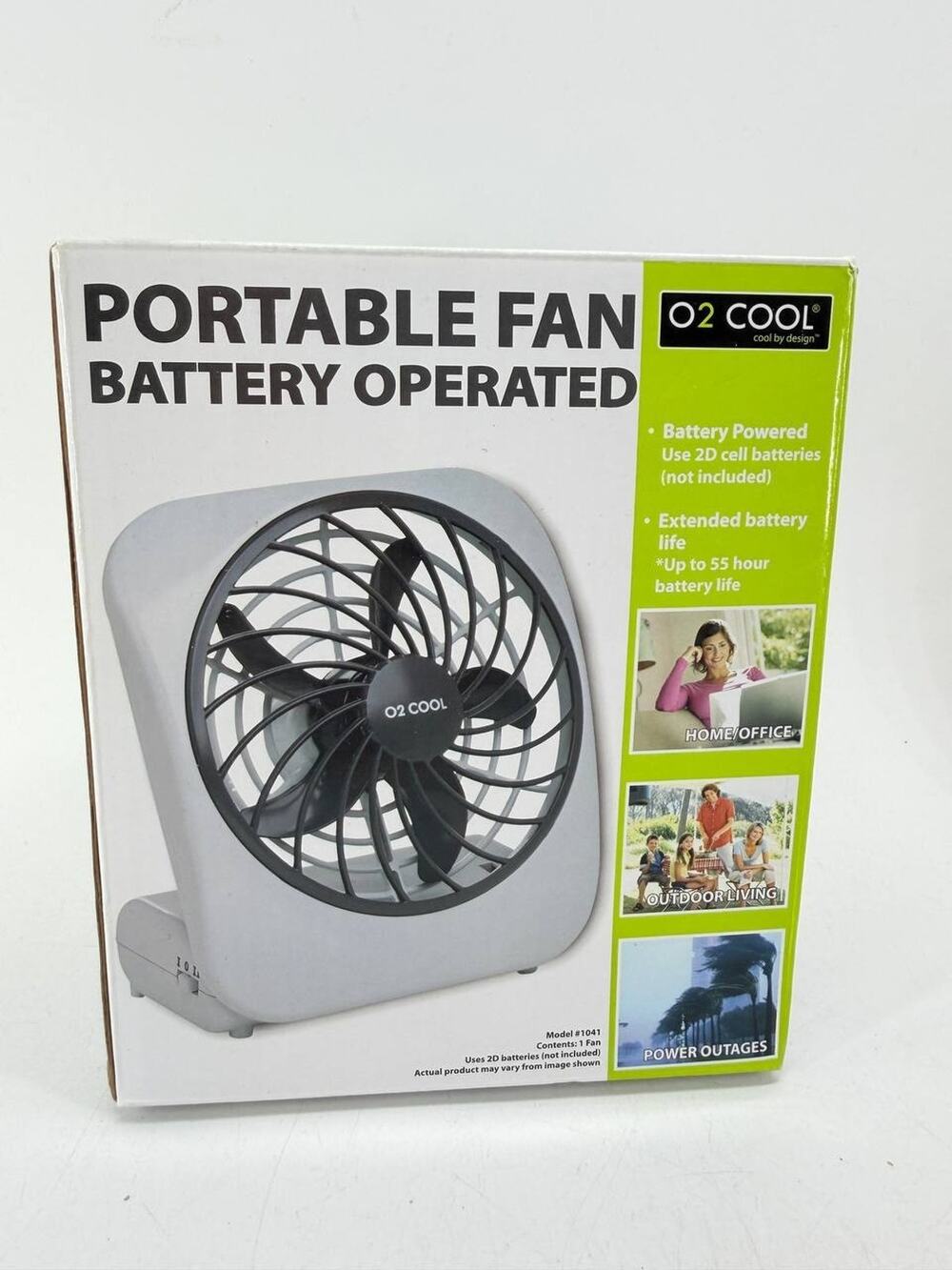 O2Cool Portable Battery Operated Fan Model 1041 Gray No Batteries